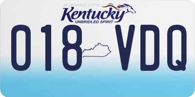 KY license plate 018VDQ