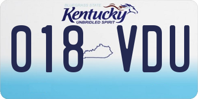 KY license plate 018VDU
