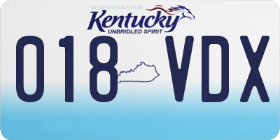 KY license plate 018VDX