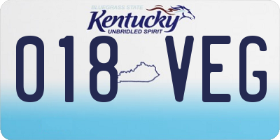 KY license plate 018VEG