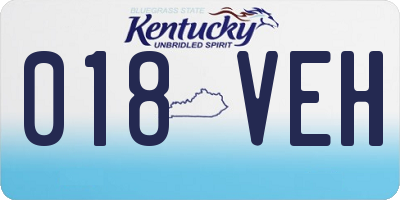 KY license plate 018VEH