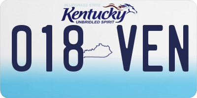 KY license plate 018VEN