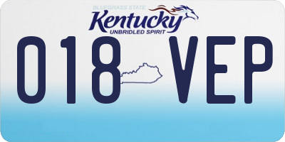 KY license plate 018VEP