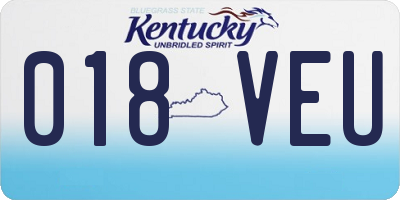 KY license plate 018VEU