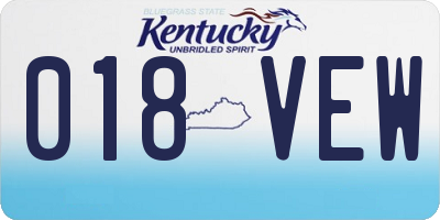 KY license plate 018VEW