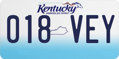KY license plate 018VEY