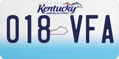 KY license plate 018VFA