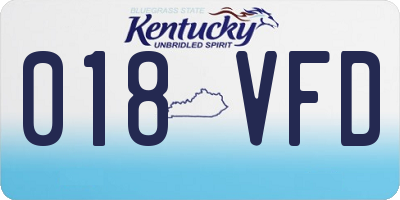 KY license plate 018VFD