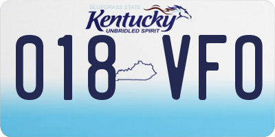 KY license plate 018VFO