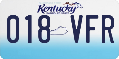 KY license plate 018VFR