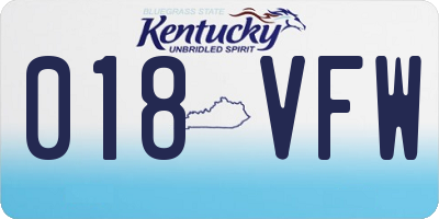 KY license plate 018VFW