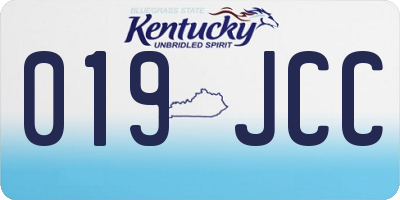 KY license plate 019JCC