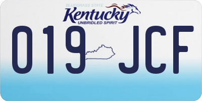 KY license plate 019JCF