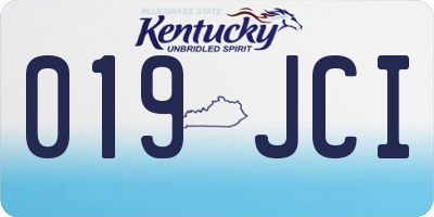 KY license plate 019JCI