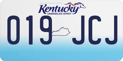 KY license plate 019JCJ