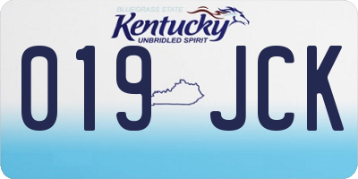 KY license plate 019JCK