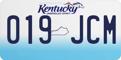 KY license plate 019JCM