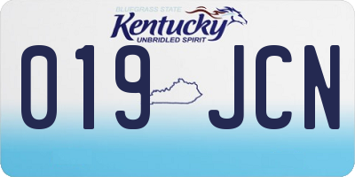 KY license plate 019JCN