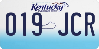 KY license plate 019JCR