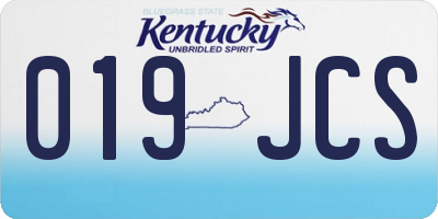 KY license plate 019JCS