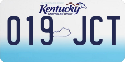 KY license plate 019JCT