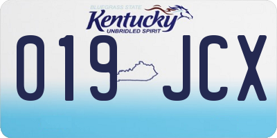 KY license plate 019JCX