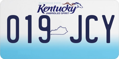 KY license plate 019JCY