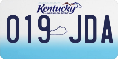 KY license plate 019JDA
