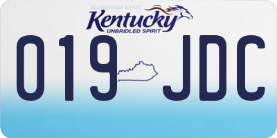 KY license plate 019JDC