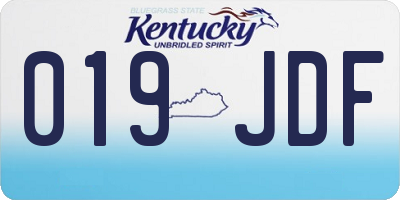 KY license plate 019JDF