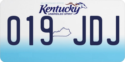KY license plate 019JDJ