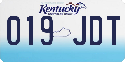 KY license plate 019JDT