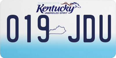 KY license plate 019JDU