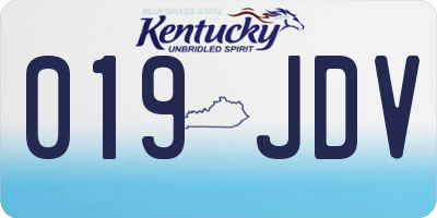 KY license plate 019JDV