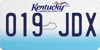 KY license plate 019JDX