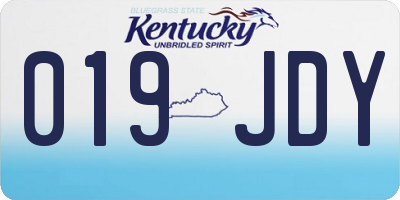 KY license plate 019JDY