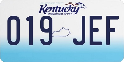 KY license plate 019JEF