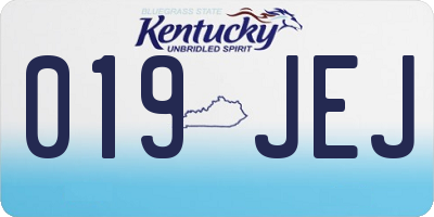 KY license plate 019JEJ
