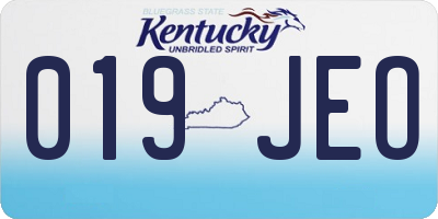 KY license plate 019JEO