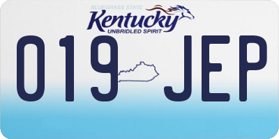 KY license plate 019JEP