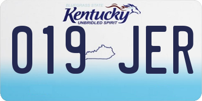 KY license plate 019JER