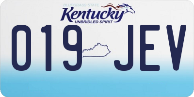 KY license plate 019JEV