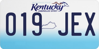 KY license plate 019JEX