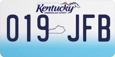 KY license plate 019JFB