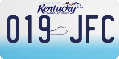 KY license plate 019JFC