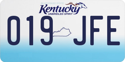 KY license plate 019JFE