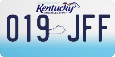 KY license plate 019JFF