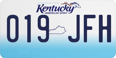 KY license plate 019JFH