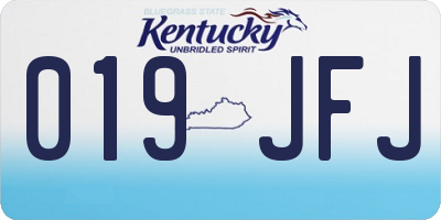 KY license plate 019JFJ