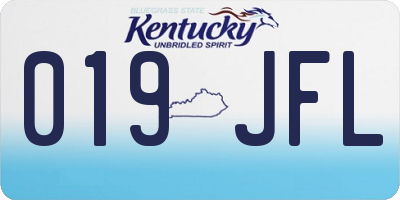 KY license plate 019JFL